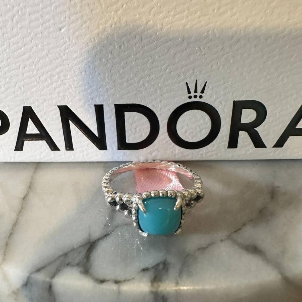 Authentic Pandora Turquoise Cloud Ring, Size 8 (5… - image 5